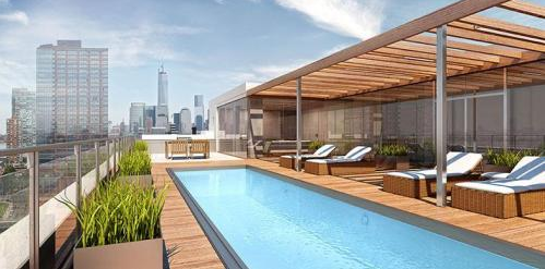 Bể bơi trên sân thượng 